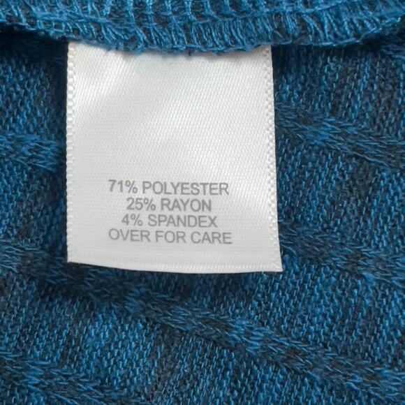 Relativity Women's Stretchy Knit V-Neck Swag Style Dark Blue Sweater Size Large - Picture 4 of 12